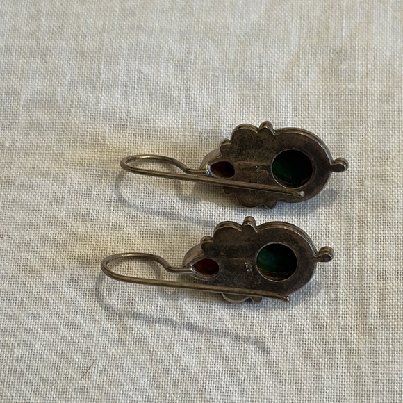 Turquoise and agate silver necklace and earrings set - Picture 4 of 8